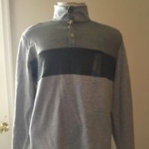CK Men's Colorblocked Quarter-Snap Sweat Large